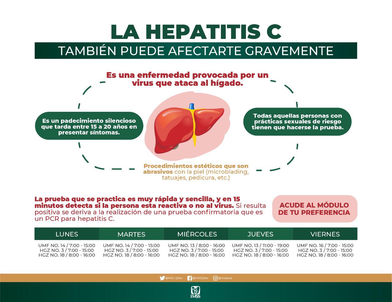 Invita IMSS a las pruebas rápidas para la detección de hepatitis C Quadratin Quintana Roo