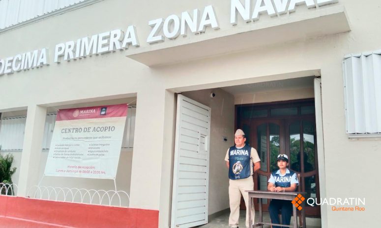 Instala Marina centro de acopio en Chetumal por huracán Erick