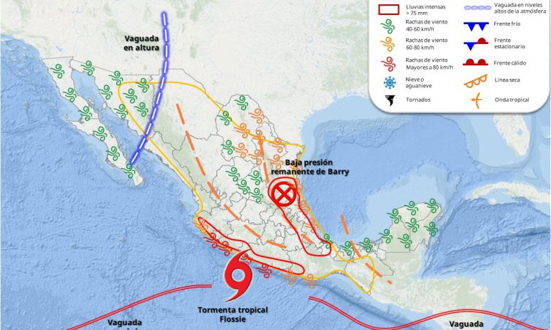 Calor y chubascos por remanente de la tormenta Barry en Quintana Roo
