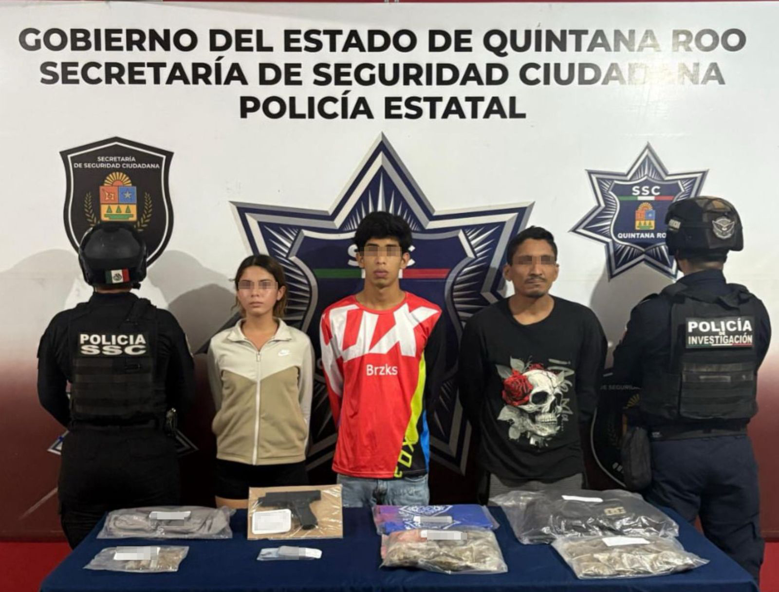Detienen a una mujer y dos hombres con drogas y arma en Cancún ...