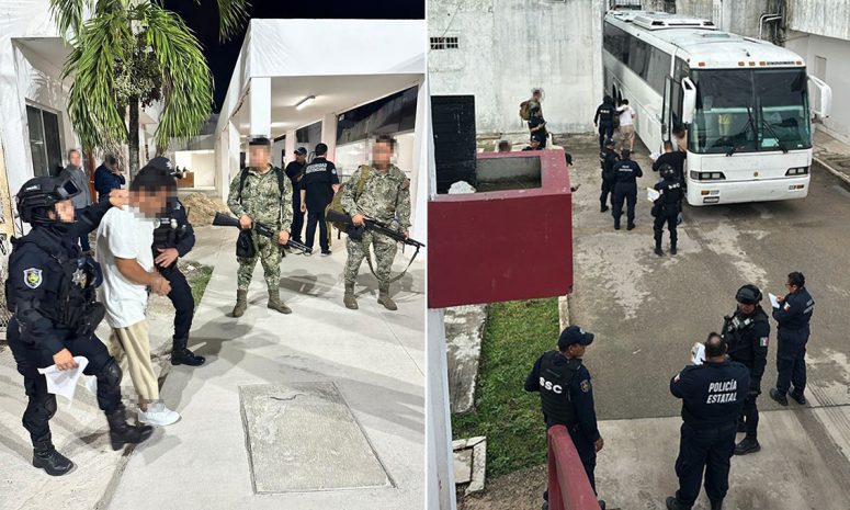 Trasladan en la madrugada a 43 reos de alta peligrosidad de Cancún
