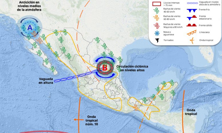Cielo nublado, lluvias y viento, pero caluroso en Quintana Roo