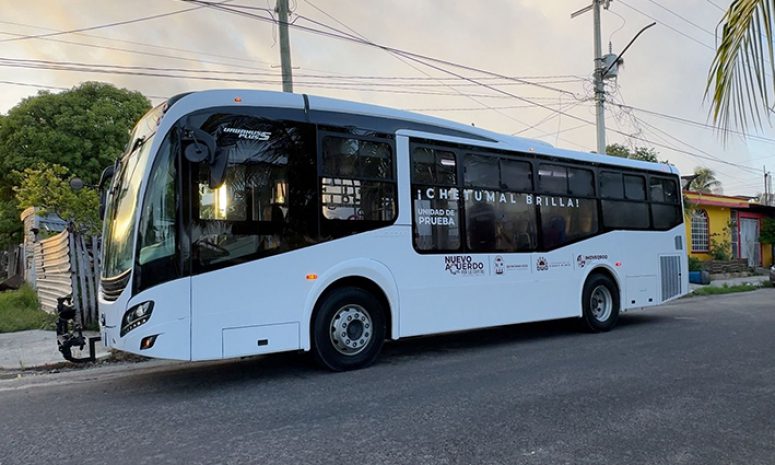Inician pruebas camiones de transporte público en Chetumal