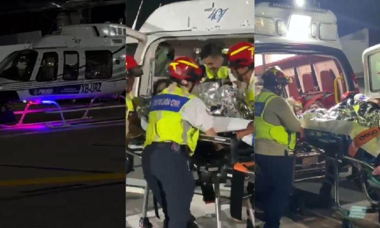Rescata helicóptero de Playa del Carmen a madre y recién nacido