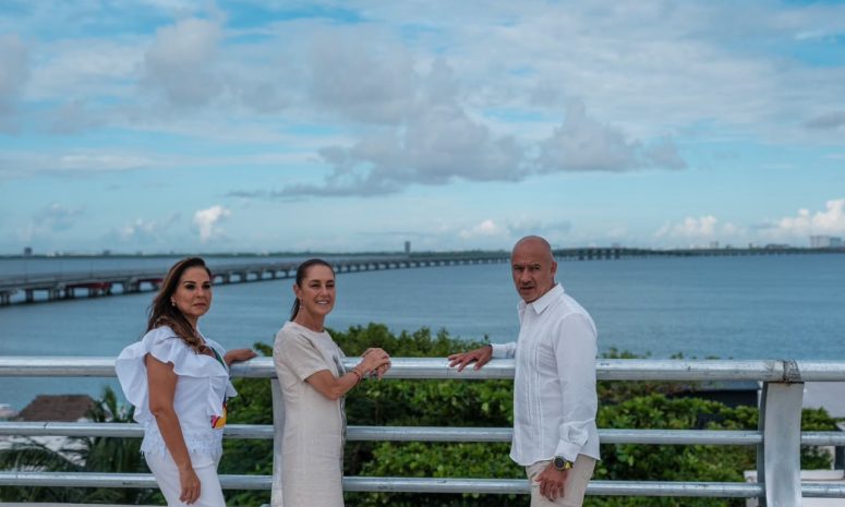 Supervisan Sheinbaum y Mara obra vial de 484 mdp en Cancún