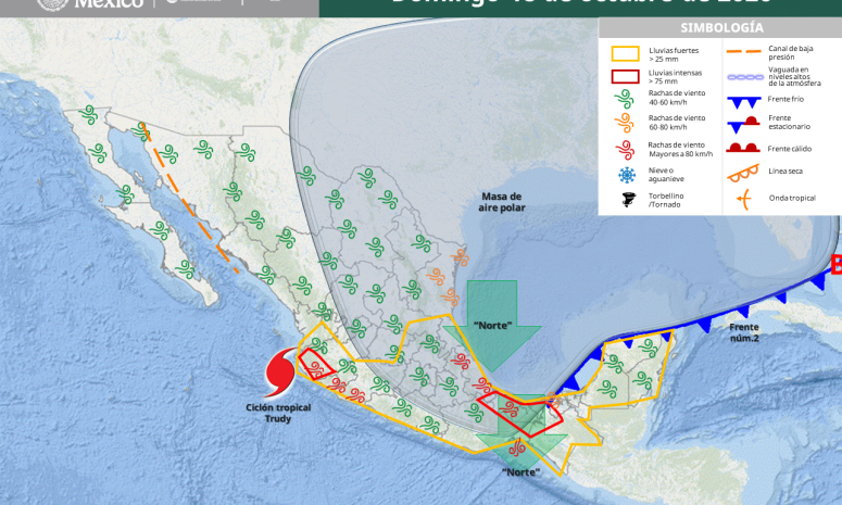 Lluvias fuertes y evento de Norte impactarán Quintana Roo este domingo