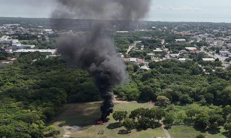 Marina prende fuego a 3 toneladas de cocaína en Chetumal